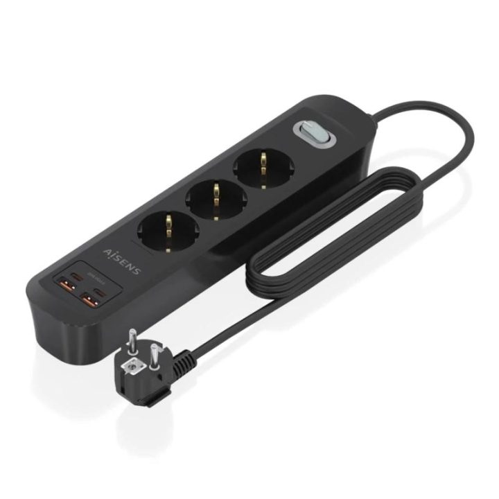 AISENS Multifunction Power Strip with 3 Outlets + PD3.0 20W Charger…