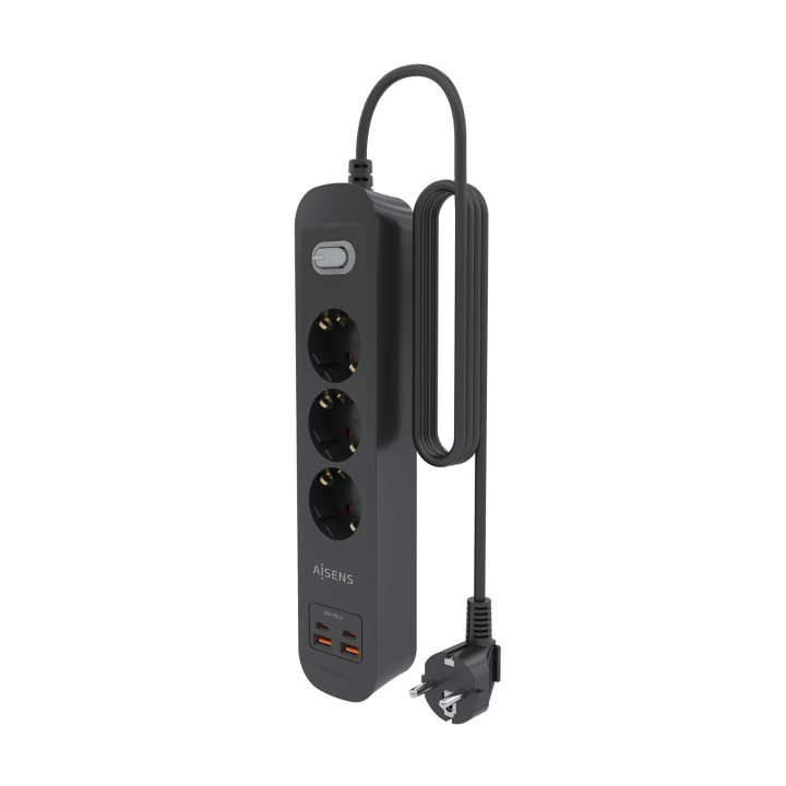 AISENS Regleta de Enchufes Multifuncion con 3 Tomas + Cargador PD3.0…
