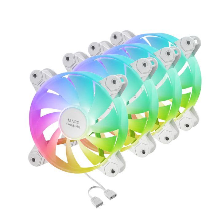 Mars Gaming MF-4A Carcasa del ordenador Ventilador 12 cm Blanco 4…