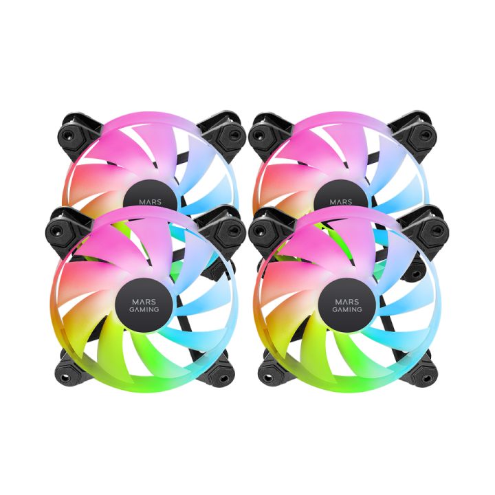 Mars Gaming MF-4A PC Case Fan 12 cm White 4 piece(s)