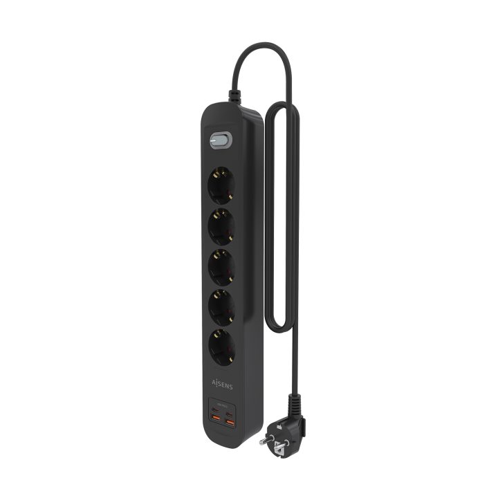 AISENS Multifunction Power Strip with 5 Outlets + PD3.0 20W Charger…