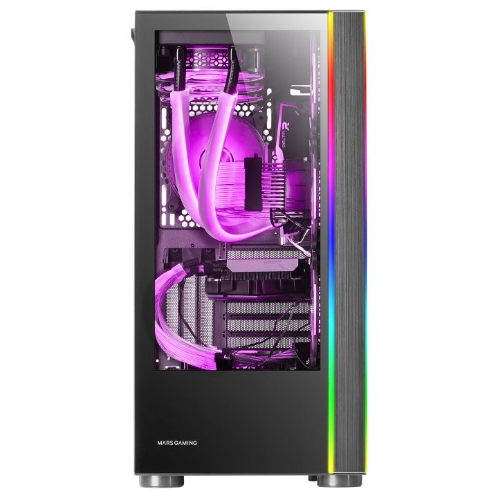 Mars Gaming MC-ULT, Custom XXL E-ATX Gaming Case, Frameless 90° Dual…