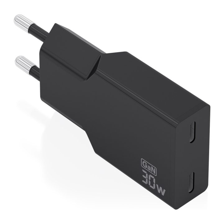 AISENS Ultra Slim GaN 30W Charger, 2xUSB-C PD3.0, White
