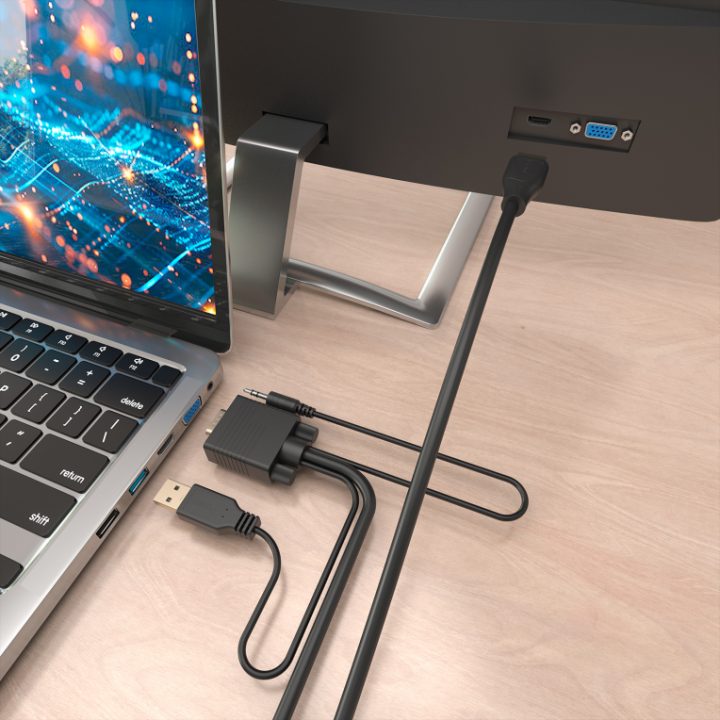 AISENS Cable Conversor SVGA+Audio a HDMI, SVGA/M+Jack…