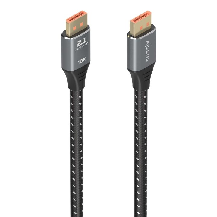 AISENS Cabo DisplayPort V2.1 16K@60Hz 80 Gbps, DP/M-DP/M, Preto, 1.5m