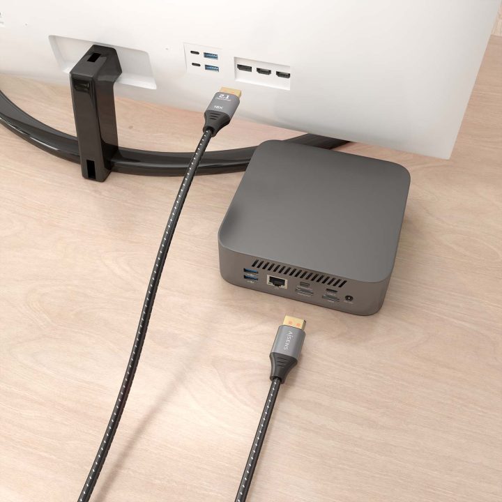 AISENS DisplayPort Cable V2.1 16K@60Hz 80 Gbps, DP/M-DP/M, Black, 1.5m