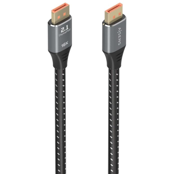 AISENS DisplayPort Cable V2.1 16K@60Hz 80 Gbps, DP/M-DP/M, Black, 1.5m