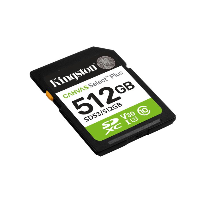Kingston Technology 512 GB SDXC Canvas Select Plus Gen3 150 MB/s C10…