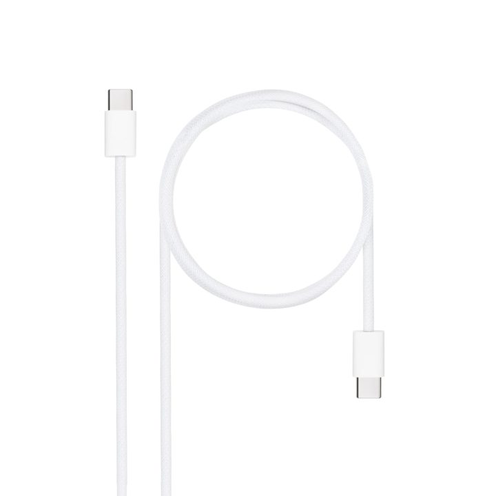 Nanocable Cable USB-C 2.0 60W 3A, USB-C/M-USB-C/M, Blanco, 1 m