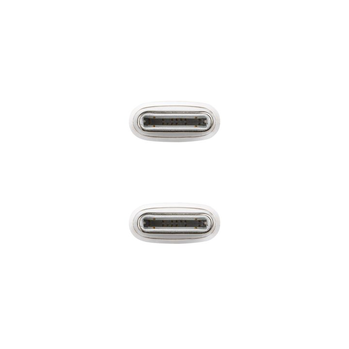 Nanocable Cable USB-C 2.0 60W 3A, USB-C/M-USB-C/M, Blanco, 1 m