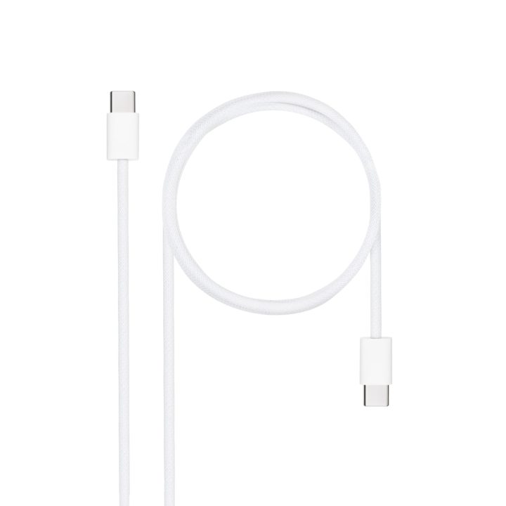 Nanocable Cabo USB-C 2.0 60W 3A, USB-C/M-USB-C/M, Branco, 1 m