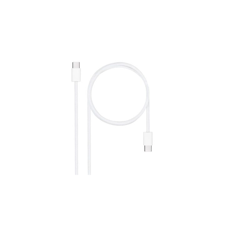 Nanocable USB-C 2.0 Cable 60W 3A, USB-C/M-USB-C/M, White, 1 m