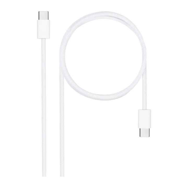 Nanocable USB-C 2.0 Cable 60W 3A, USB-C/M-USB-C/M, White, 1 m