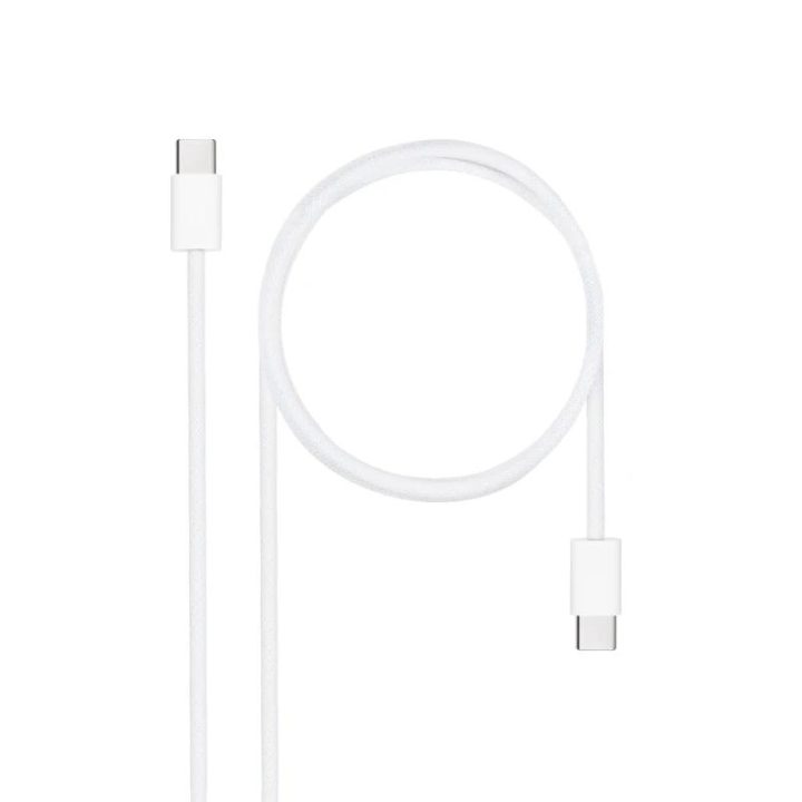 Nanocable Cabo USB-C 2.0 60W 3A, USB-C/M-USB-C/M, Branco, 1 m