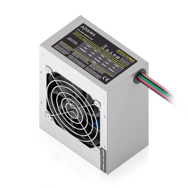 AISENS SFX 500W Power Supply with OEM Power Cable, Black
