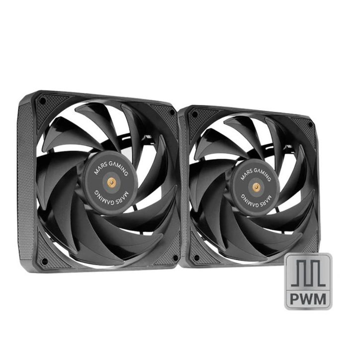 Mars Gaming MF-NCLX2, Kit 2x Ventiladores Ultrasilenciosos 120mm…