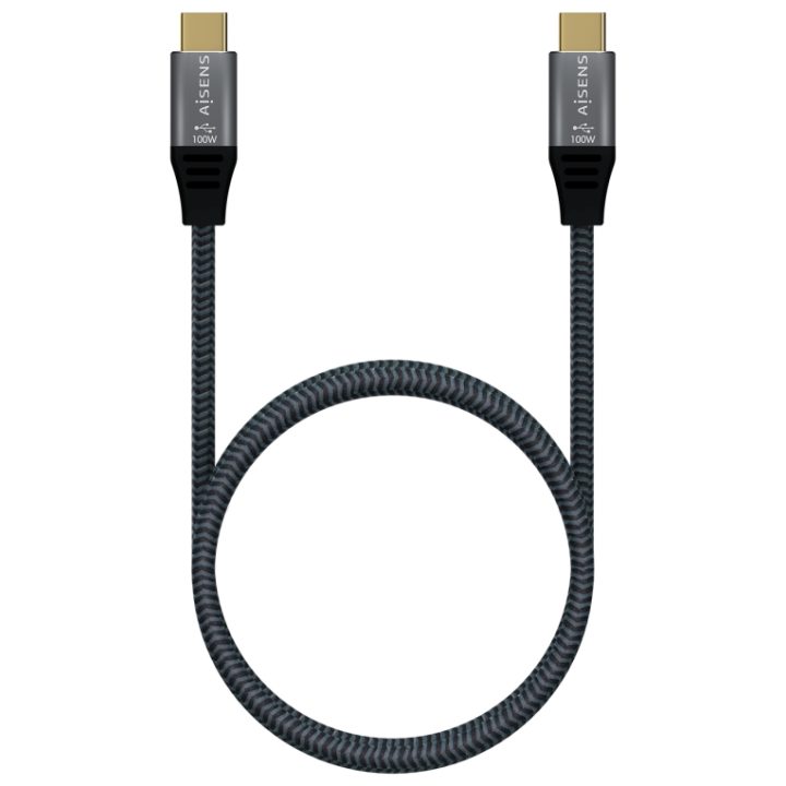 AISENS USB 2.0 Aluminum Cable 5A 100W E-Mark, USB-C/M-USB-C/M, Gray…