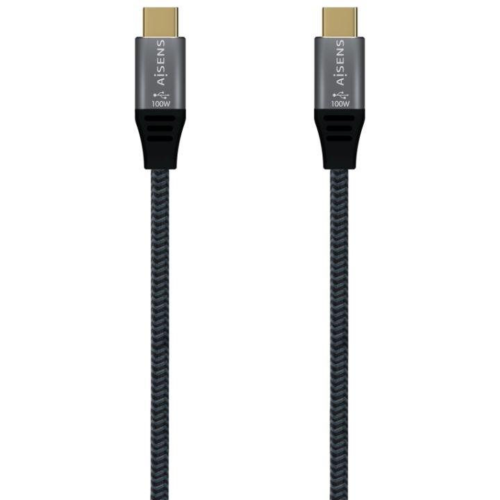 AISENS Cable USB 2.0 Aluminio 5A 100W E-Mark, USB-C/M-USB-C/M, Gris…