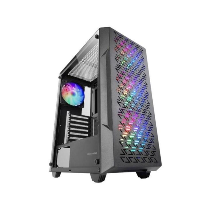 Mars Gaming MC-GEO, ATX Gaming Case, 4x 12cm FRGB Rainbow Fans…