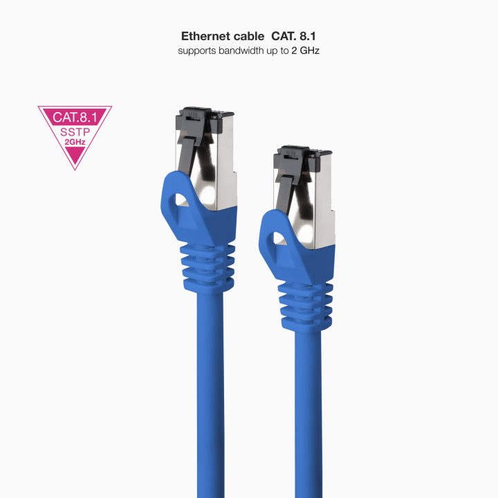 Nanocable Cat.8.1 2GHz LSZH SSTP AWG26 Patch Cable, Blue, 2 m