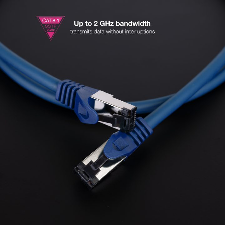 Nanocable Cat.8.1 2GHz LSZH SSTP AWG26 Patch Cable, Blue, 2 m