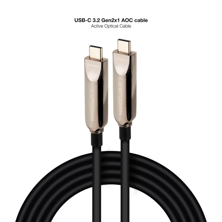 Nanocable USB 3.2 Gen2x1 AOC Cable, 60W 3A PD 10Gbps 8K@60Hz, USB-C…