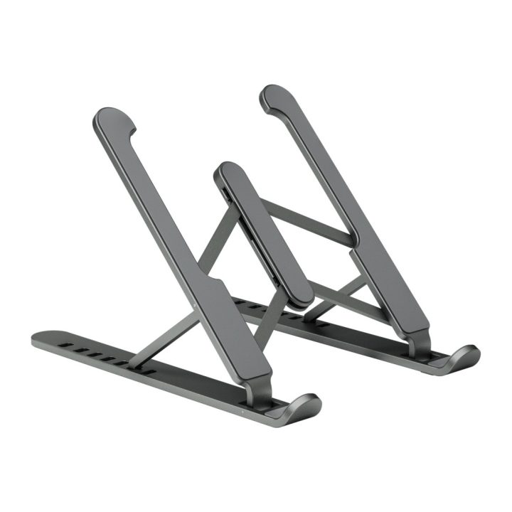 AISENS Adjustable Desktop Stand for Laptop / Tablet, Dark Gray