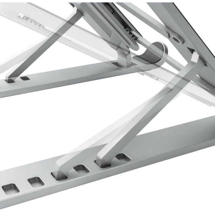 AISENS Adjustable Desktop Stand for Laptop / Tablet, Dark Gray