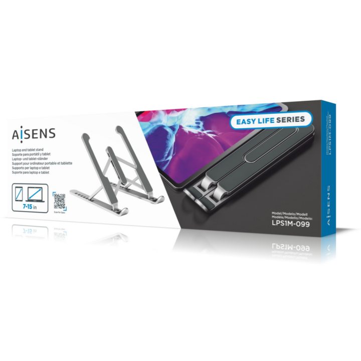 AISENS Soporte De Sobremesa Ajustable Para Portatil / Tablet, Gris…