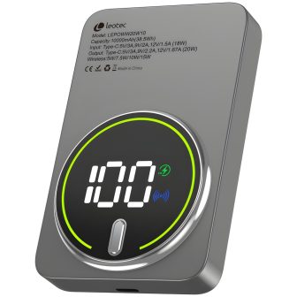 Leotec Wireless Power Bank 10000mAh 20W Gray (LEPOWW20W10G)