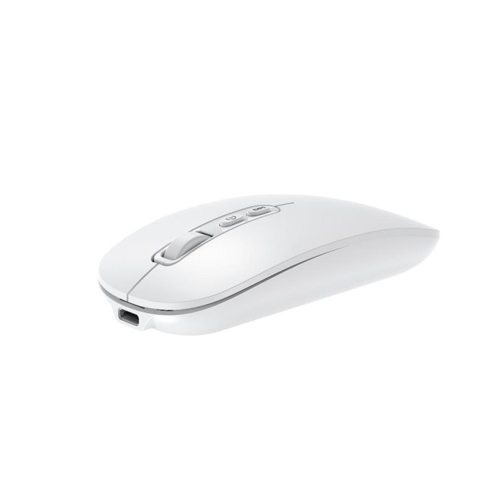 CoolBox W02 IA Wireless Rechargeable Mouse White 500mAh RF+BT 1600DPI…