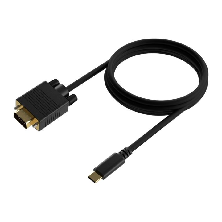 AISENS Cable Conversor USB-C a VGA, USB-C/M-HDB15/M, Negro, 0.8M