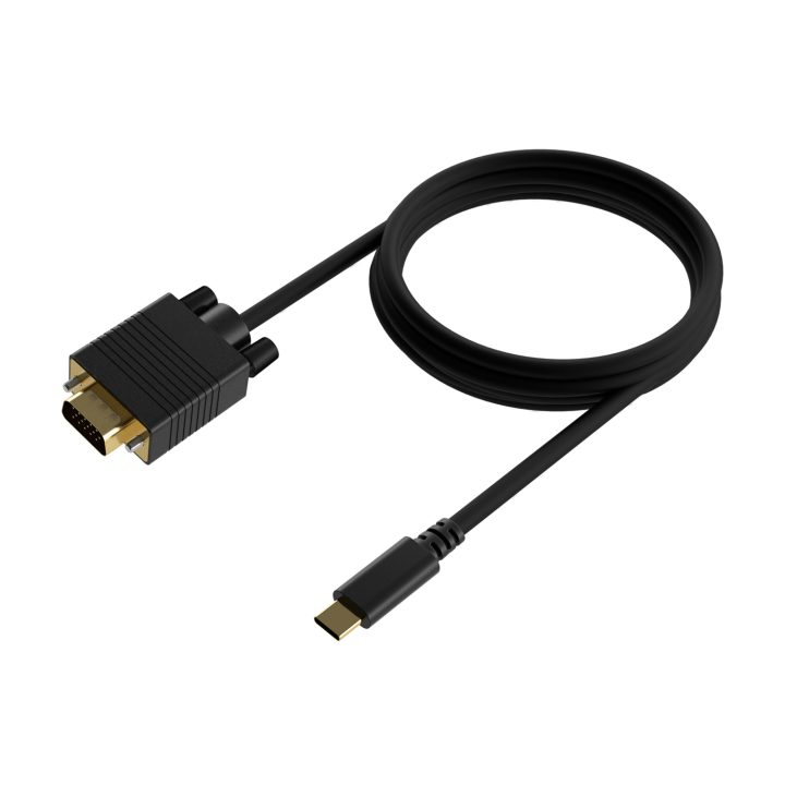 AISENS Cable Conversor USB-C a VGA, USB-C/M-HDB15/M, Negro, 0.8M