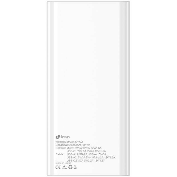 Leotec digital lifestyle Powerbank Leotec 30000mAh blanco…