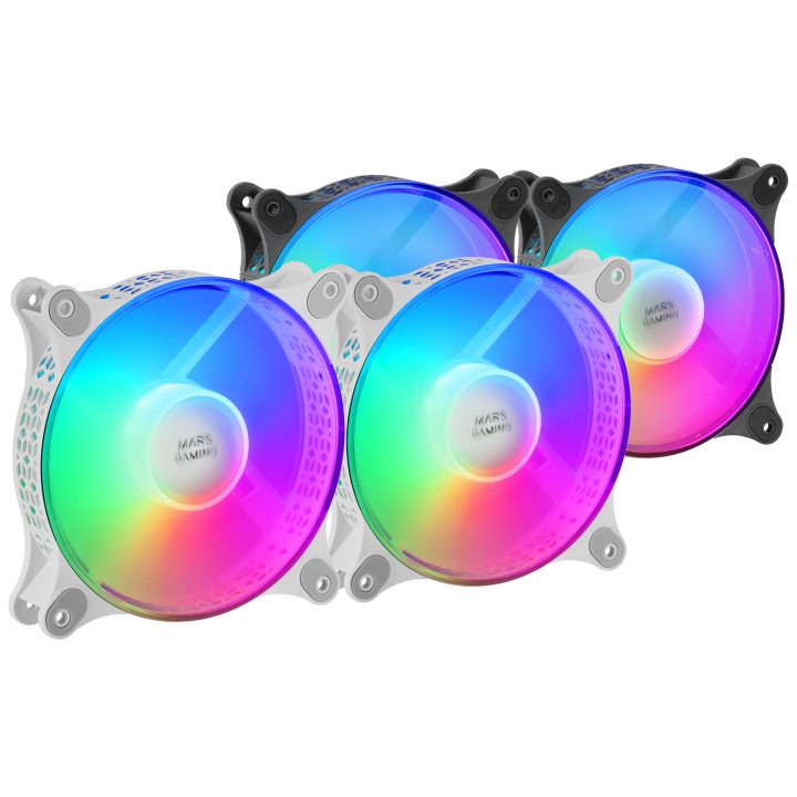 Mars Gaming MFDUO, Kit 2 Ventiladores FRGB Rainbow 360°…