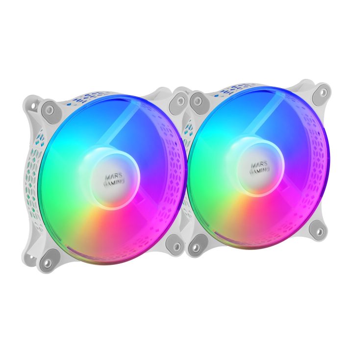 Mars Gaming MFDUO, Kit 2 Ventiladores FRGB Rainbow 360°…