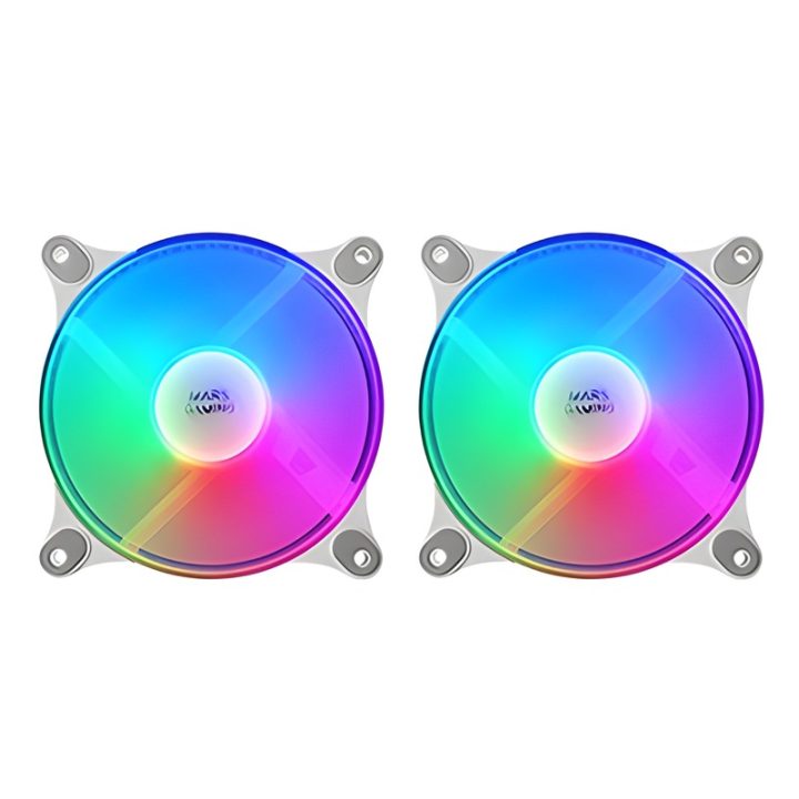 Mars Gaming MFDUO, Kit 2 Ventiladores FRGB Rainbow 360°…