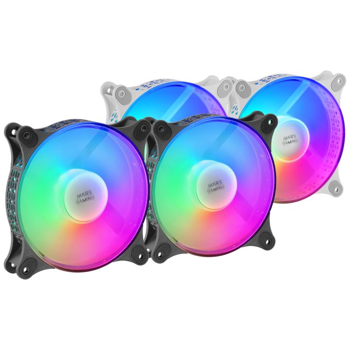 Mars Gaming MFDUO, Kit 2 Ventiladores FRGB Rainbow 360°…