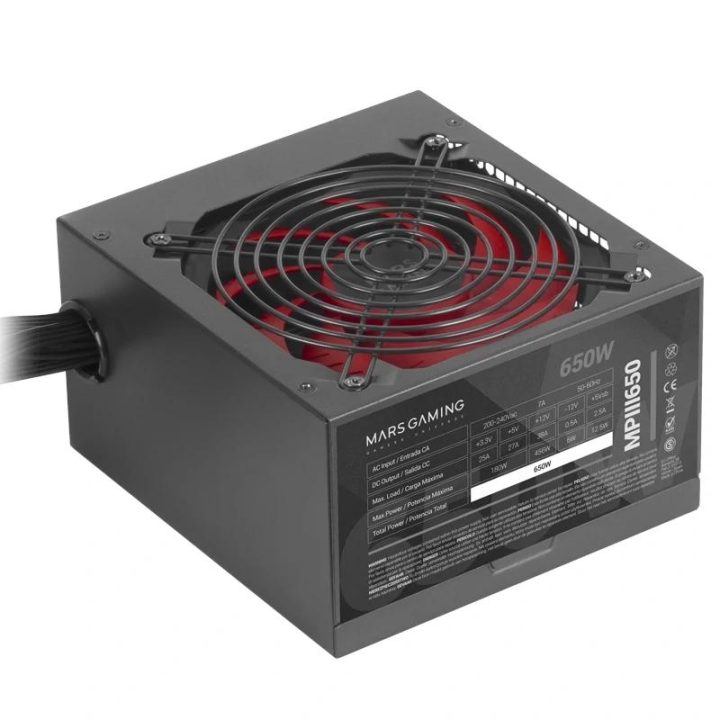 Mars Gaming MPIII650, Fuente Alimentación PC ATX 650W, 5 Años de…