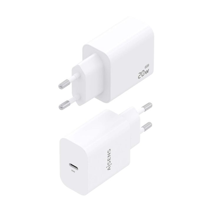 AISENS GaN Charger 20W, 1xUSB-C PD3.0, White
