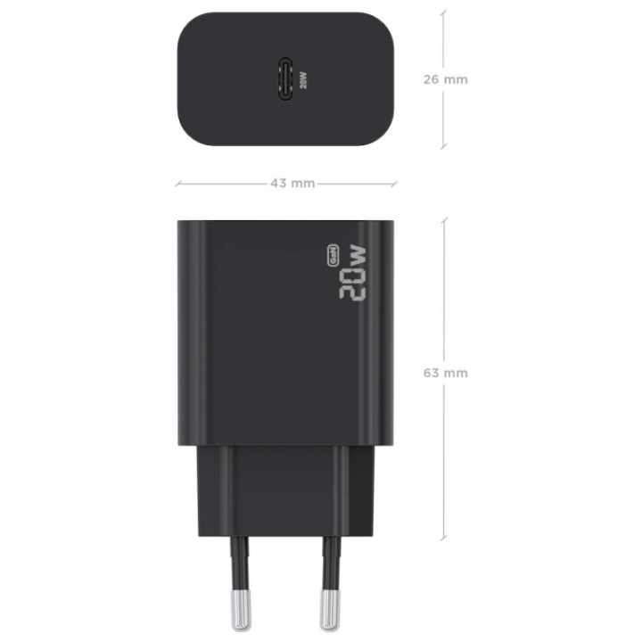 AISENS GaN Charger 20W, 1xUSB-C PD3.0, White