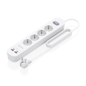 AISENS Regleta de Enchufes Multifuncion con 4 Tomas + Cargador PD3.0…