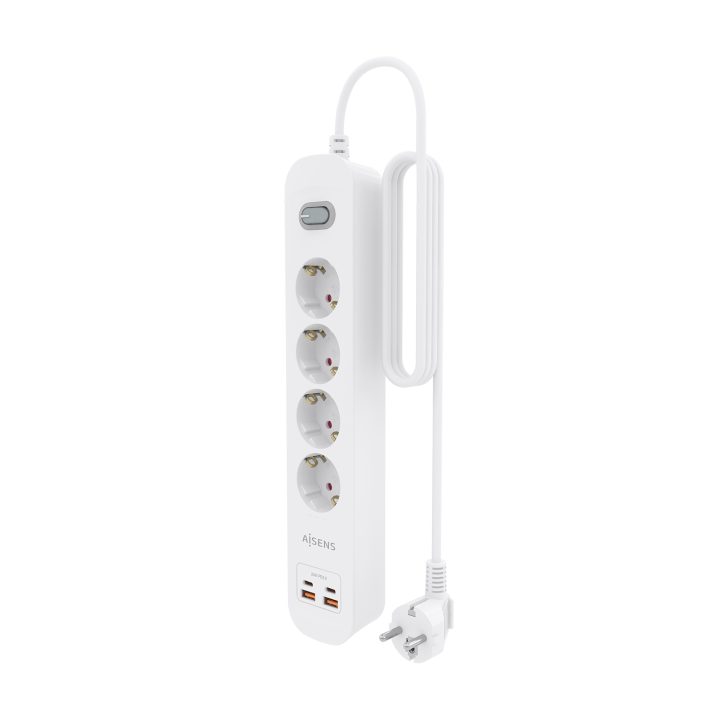 AISENS Regleta de Enchufes Multifuncion con 4 Tomas + Cargador PD3.0…