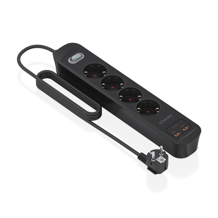 AISENS Multifunction Power Strip with 4 Outlets + PD3.0 20W Charger…