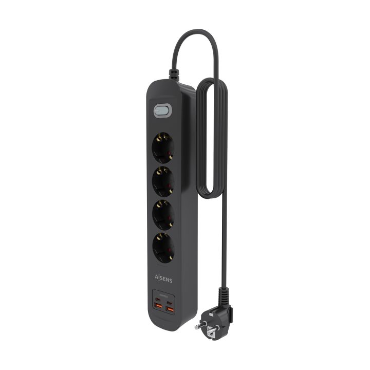 AISENS Multifunction Power Strip with 4 Outlets + PD3.0 20W Charger…