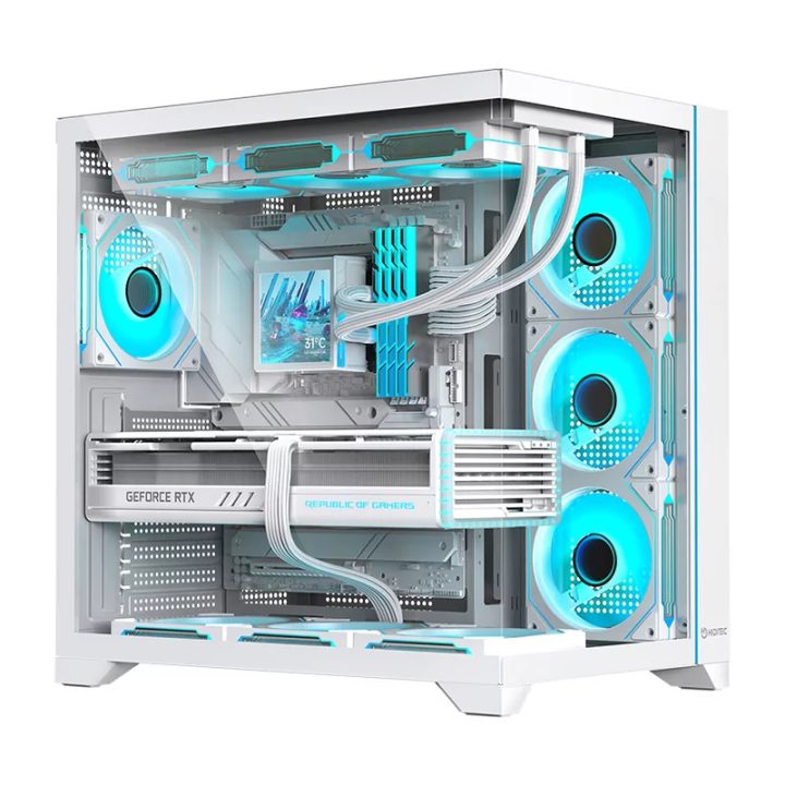 Hiditec H3 PRO Midi Tower Negro, Transparente