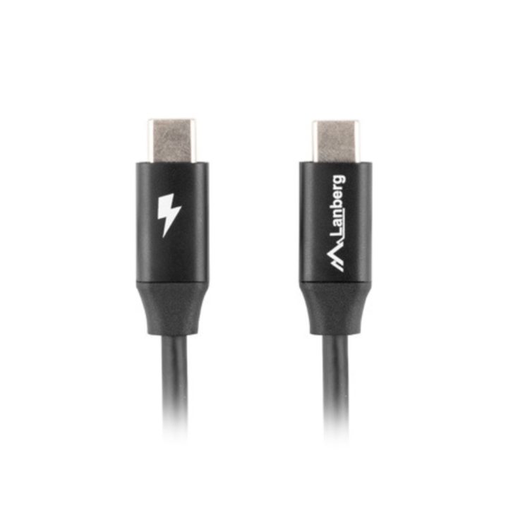 Cabo USB-C Lanberg 0.5m-macho-macho-carga rápida-preto…