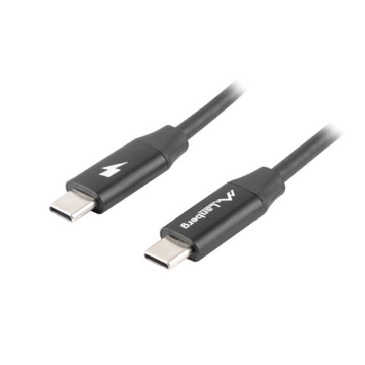 Cabo USB-C Lanberg 0.5m-macho-macho-carga rápida-preto…