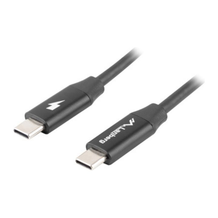 Cabo USB-C Lanberg 0.5m-macho-macho-carga rápida-preto…