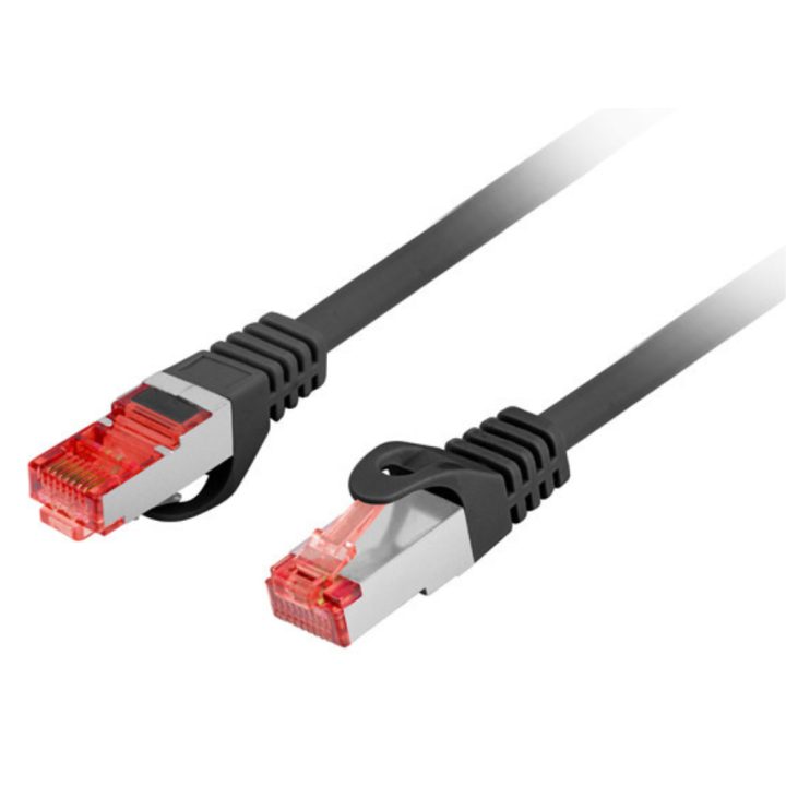 Lanberg Cat.6 S-FTP LSZH Cu Patch Cable 0.25m Black Fluke Passed…